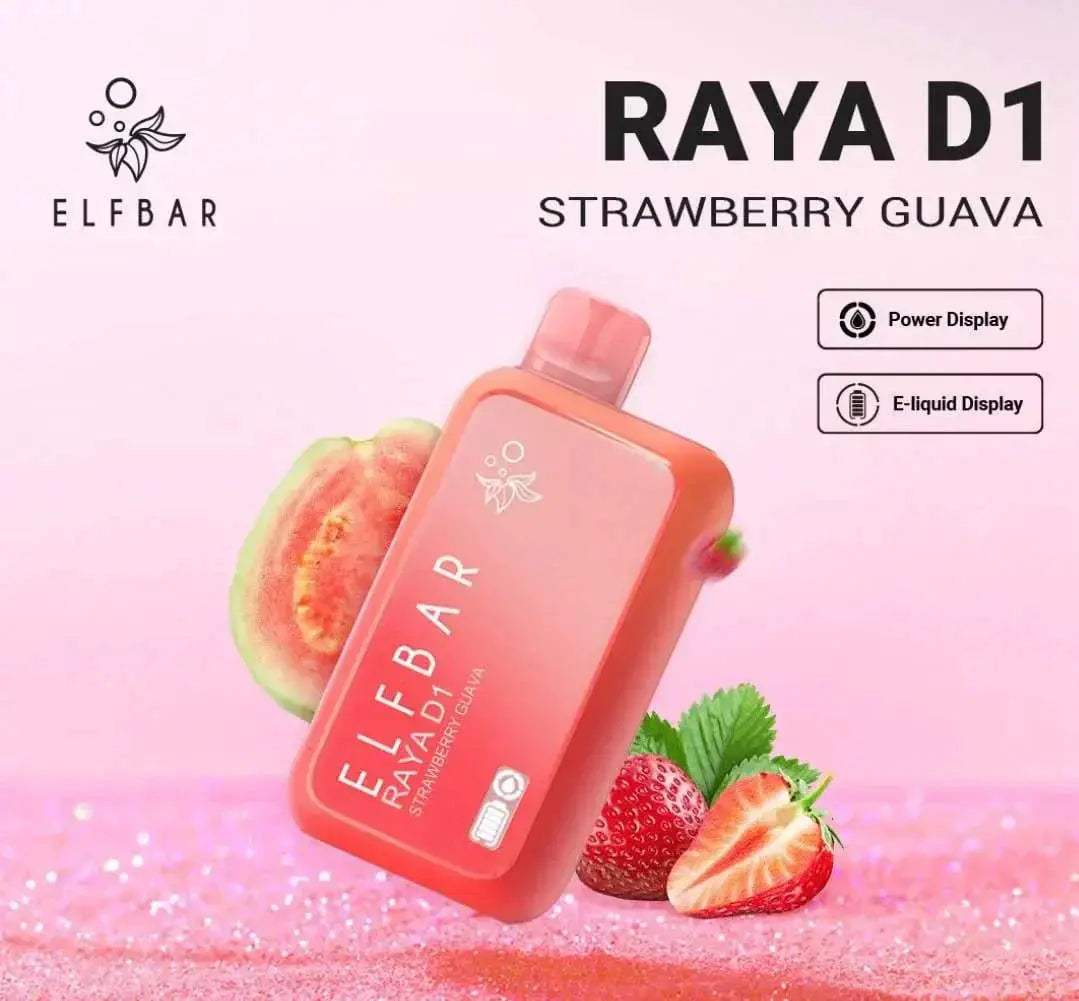 ELF BAR RAYA D1 – Strawberry Guava - Vape Shop Gurgaon VapeshopGurgaon