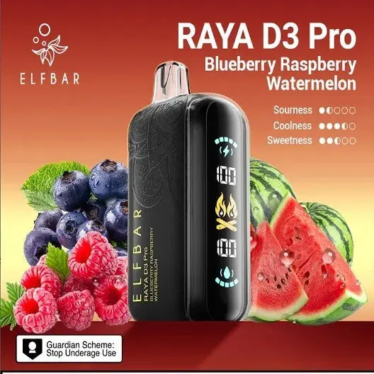 Elf Bar Raya D3 Pro 30K Blueberry Raspberry Watermelon - Vape Shop Gurgaon VapeshopGurgaon