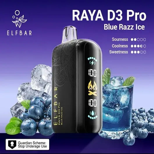 Elf Bar Raya D3 Pro 30K Blue Razz Ice - Vape Shop Gurgaon VapeshopGurgaon