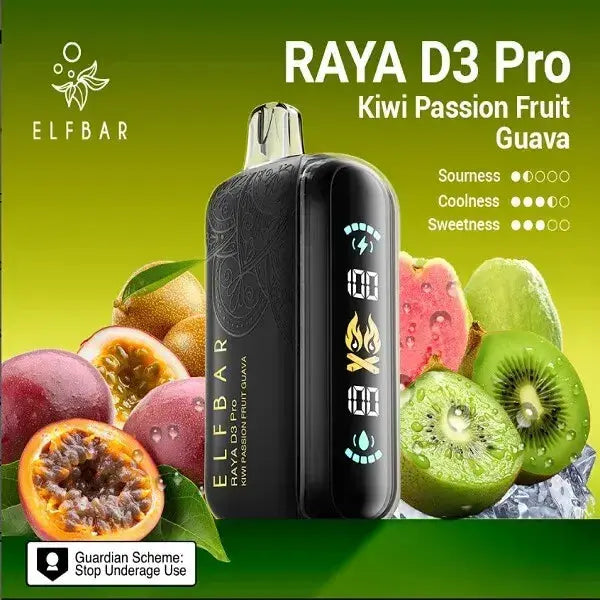 Elf Bar Raya D3 Pro – Kiwi Passion Fruit Guava - Vape Shop Gurgaon VapeshopGurgaon